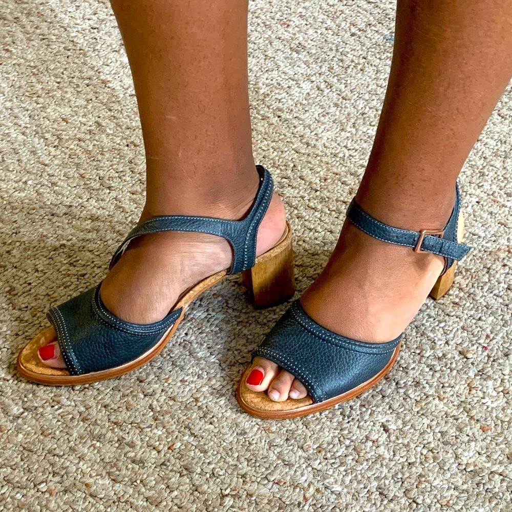 Clarks Dark Grey Leather high heels